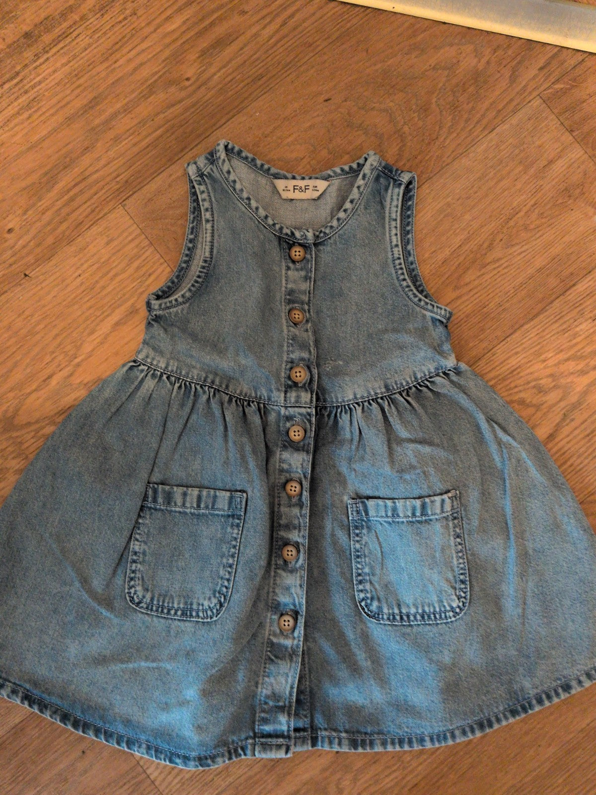 F&F 18-24 Month Denim Dress Sleeveless