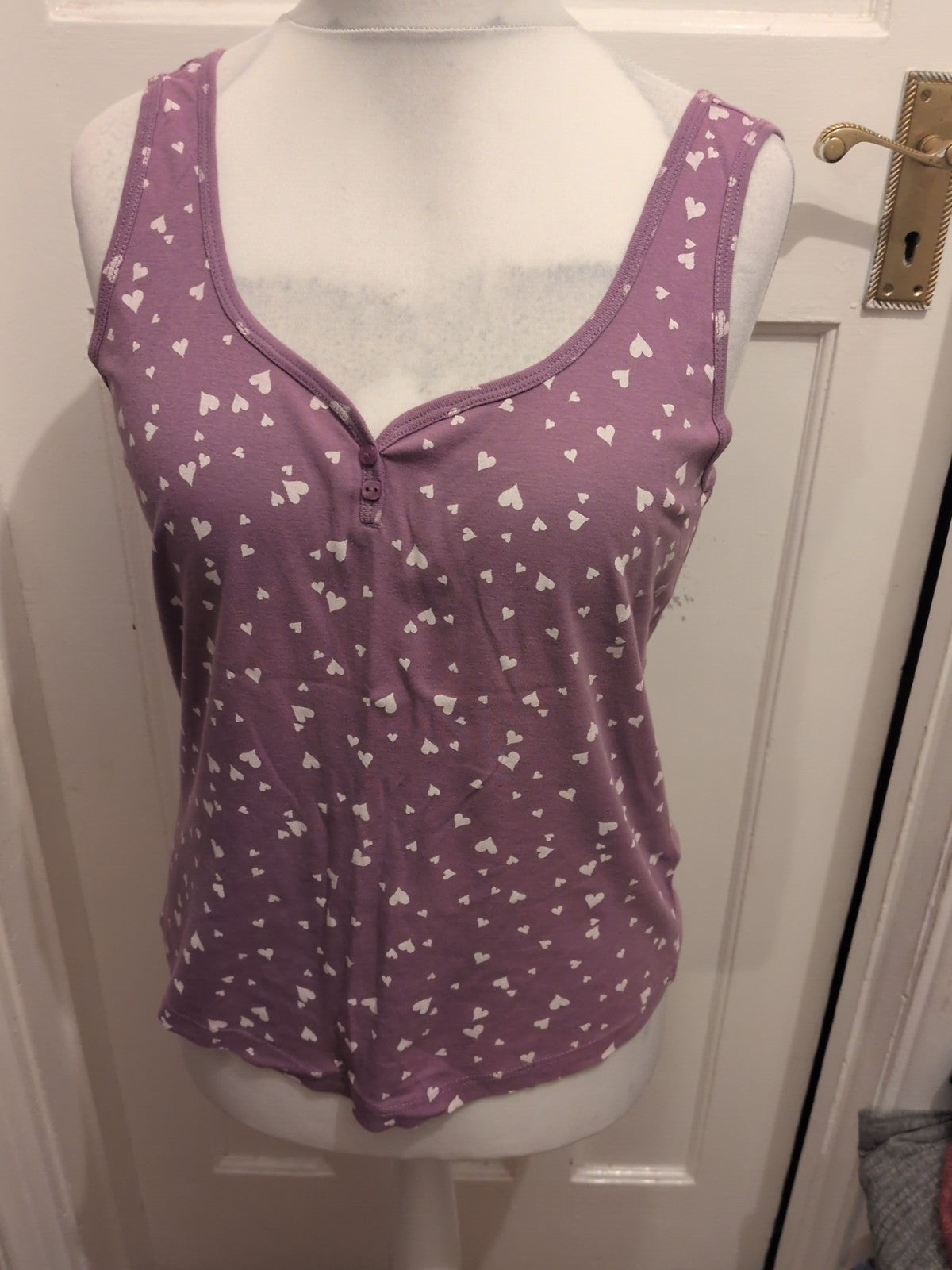 BHS 16 Amethyst Love heart Sleeveless Pyjama Top