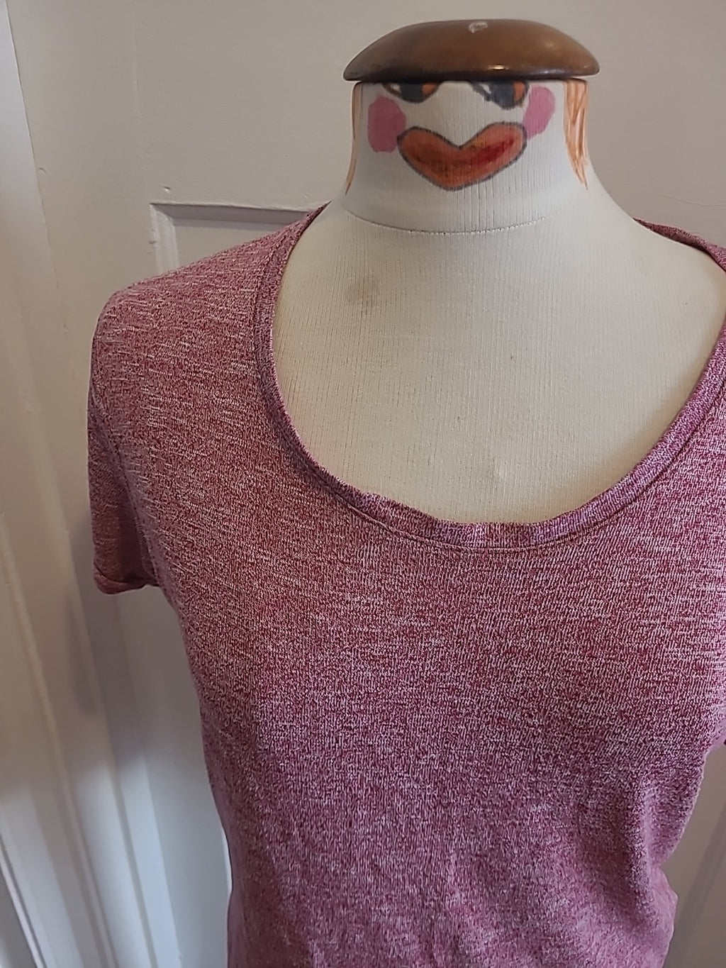 Ladies Primark Size 10 Purple Fleck Short Sleeved Tshirt