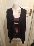 Brand New Ladies Soon Size 12 Black Striped Long Sleeve Blouse
