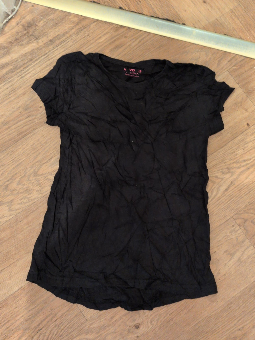 YD 12-13 Years Black Girls Short Sleeve T-shirt