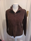 Mens Easy Size Medium Dark Khaki Long Sleeved Jumper