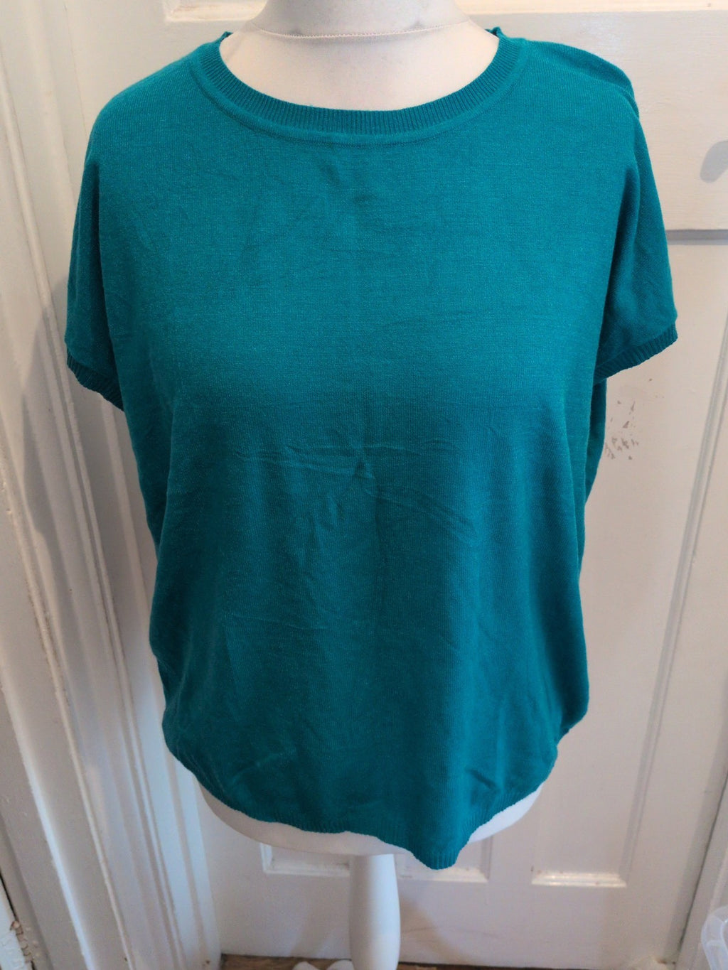 2XL Turquoise Short Sleeve Jumper