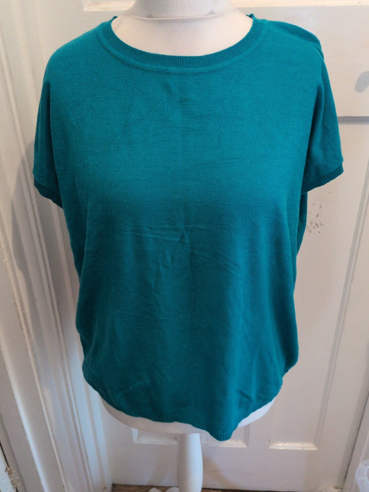 2XL Turquoise Short Sleeve Jumper