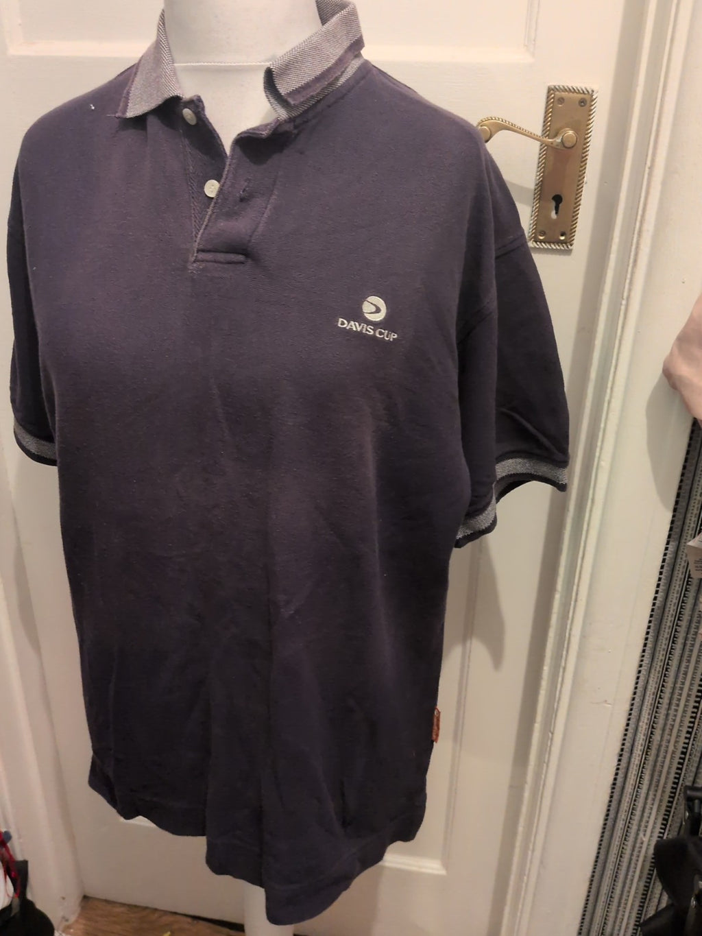 David Cup Medium Navy Short Sleeve Polo