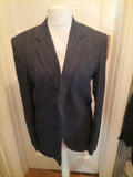 Mens Size XL Grey With Pinstripe Blue Lined Padded Blazer