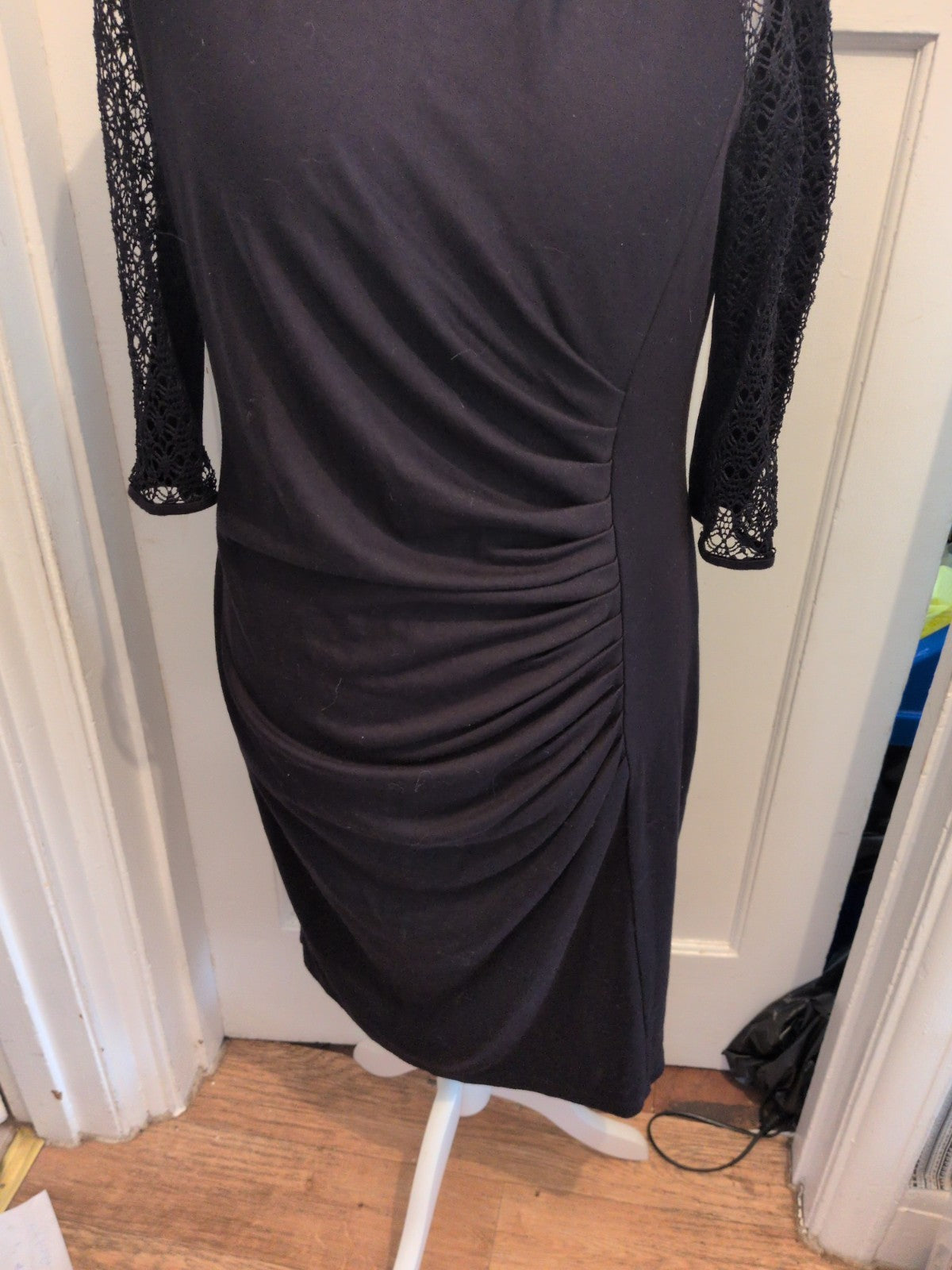 Fever 18 Black Dress Half Lace Sleeve