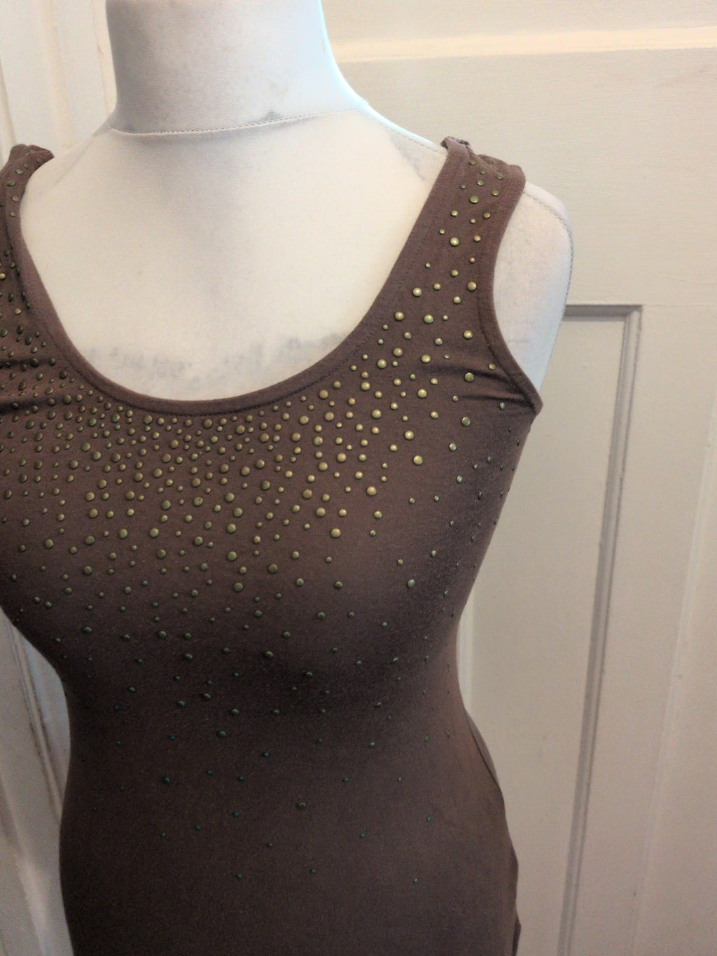 Ladies Jame Norman Small Brown And Bronze Sleeveless T-shirt