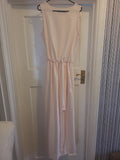 Ladies Misslook Size Small Pale Pink Sleeveless Long Length Evening Dress
