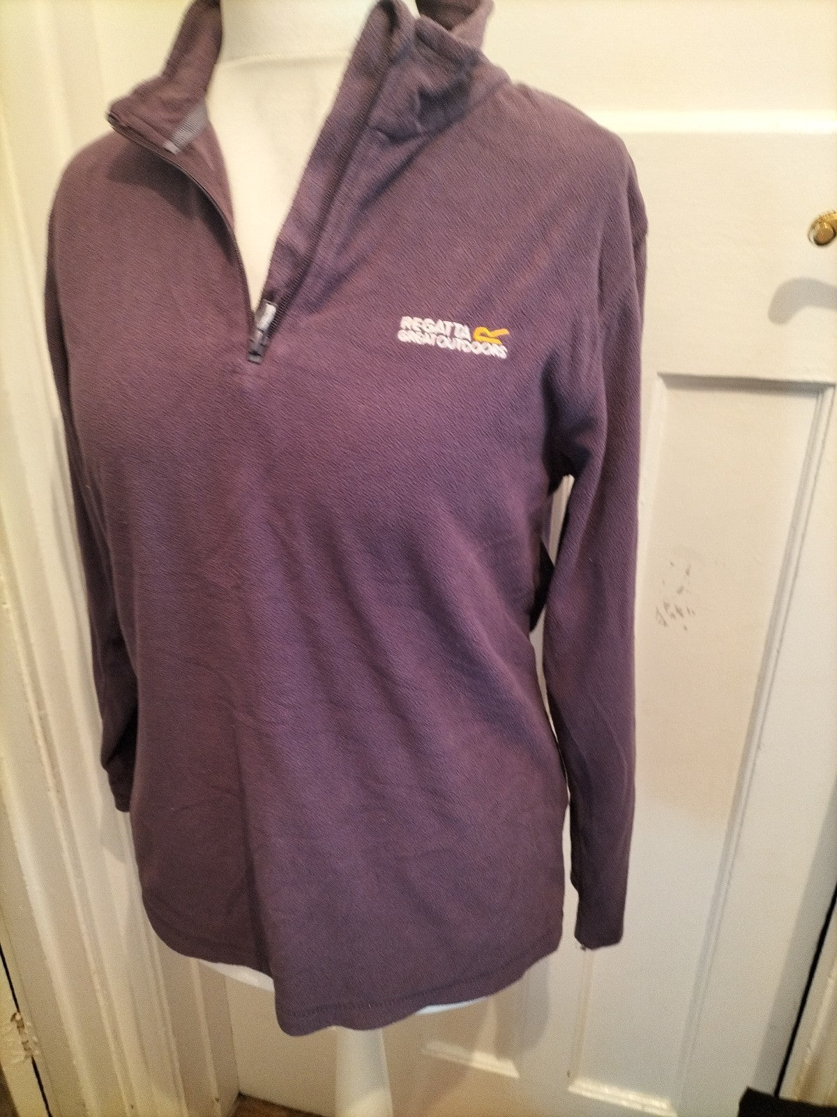 Ladies Regatta Size 14 Purple Collared Pullover Jumper