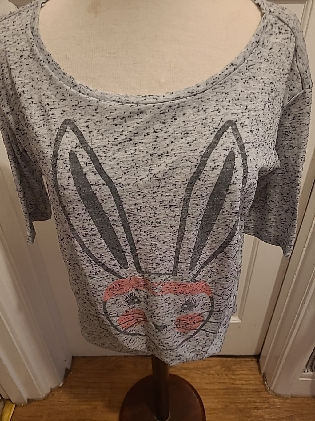 Ladies Nx Sport Size 10 Grey Fleck Mid Sleeved Animal Tshirt