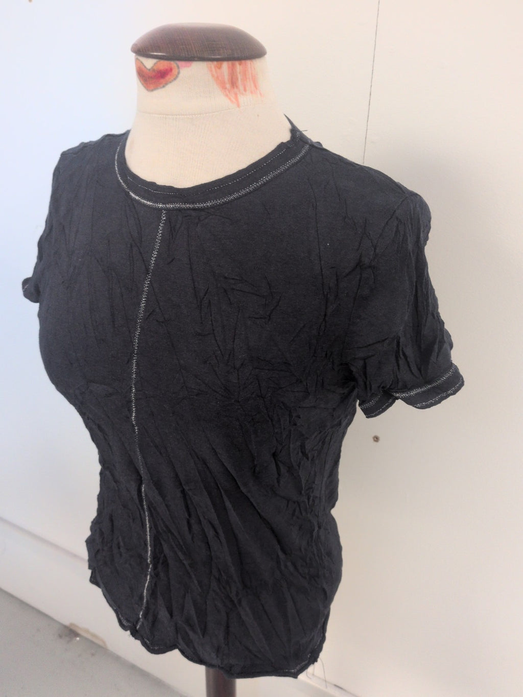 Ladies Next Size 8 Navy Short Sleeve Plain T-shirt