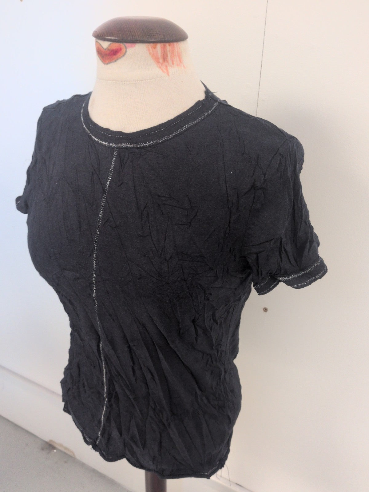 Ladies Next Size 8 Navy Short Sleeve Plain T-shirt