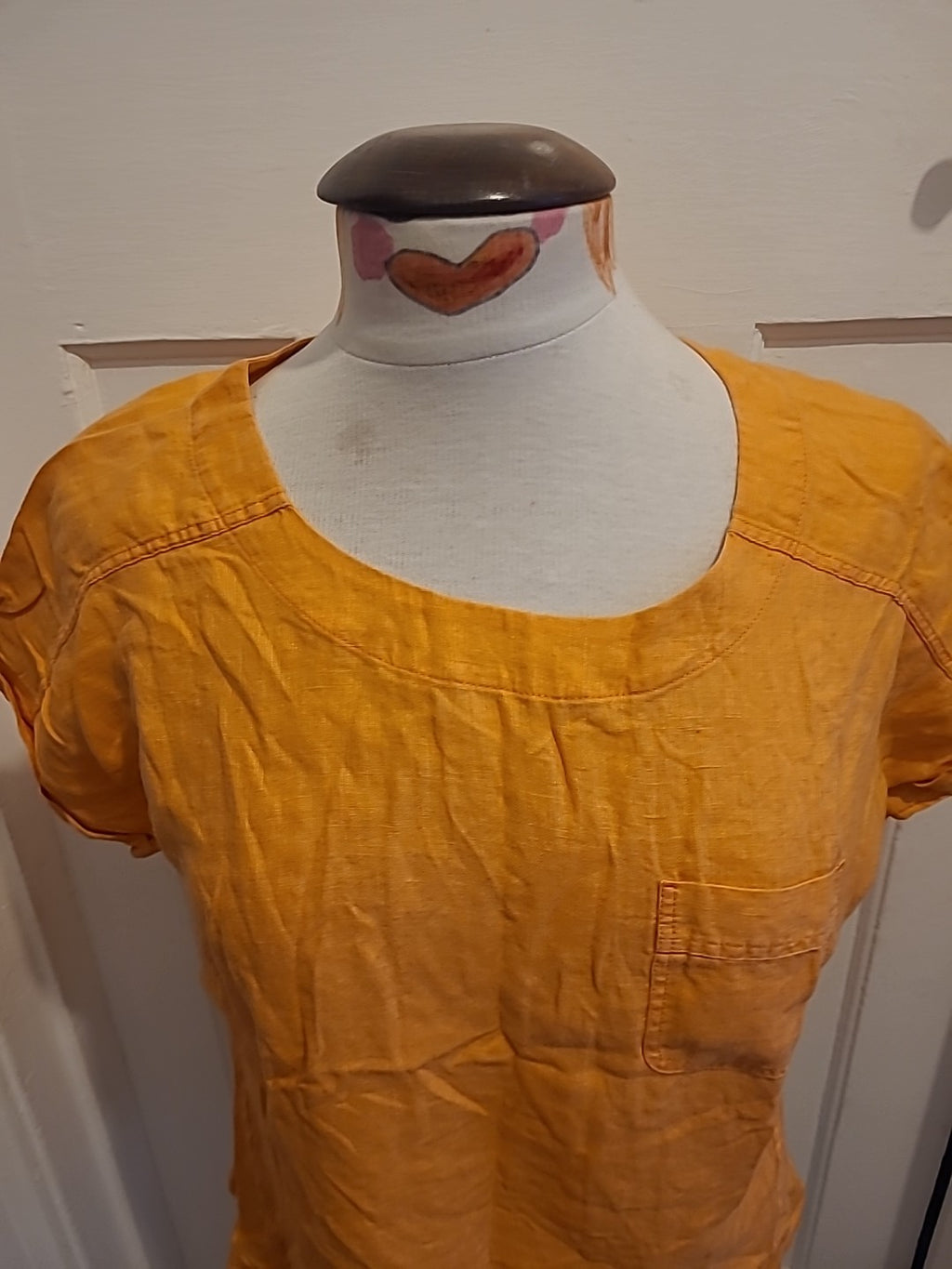 Ladies Marks And Spencer Size 8 Orange Short Sleeved Tshirt
