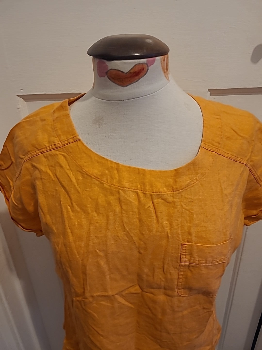Ladies Marks And Spencer Size 8 Orange Short Sleeved Tshirt
