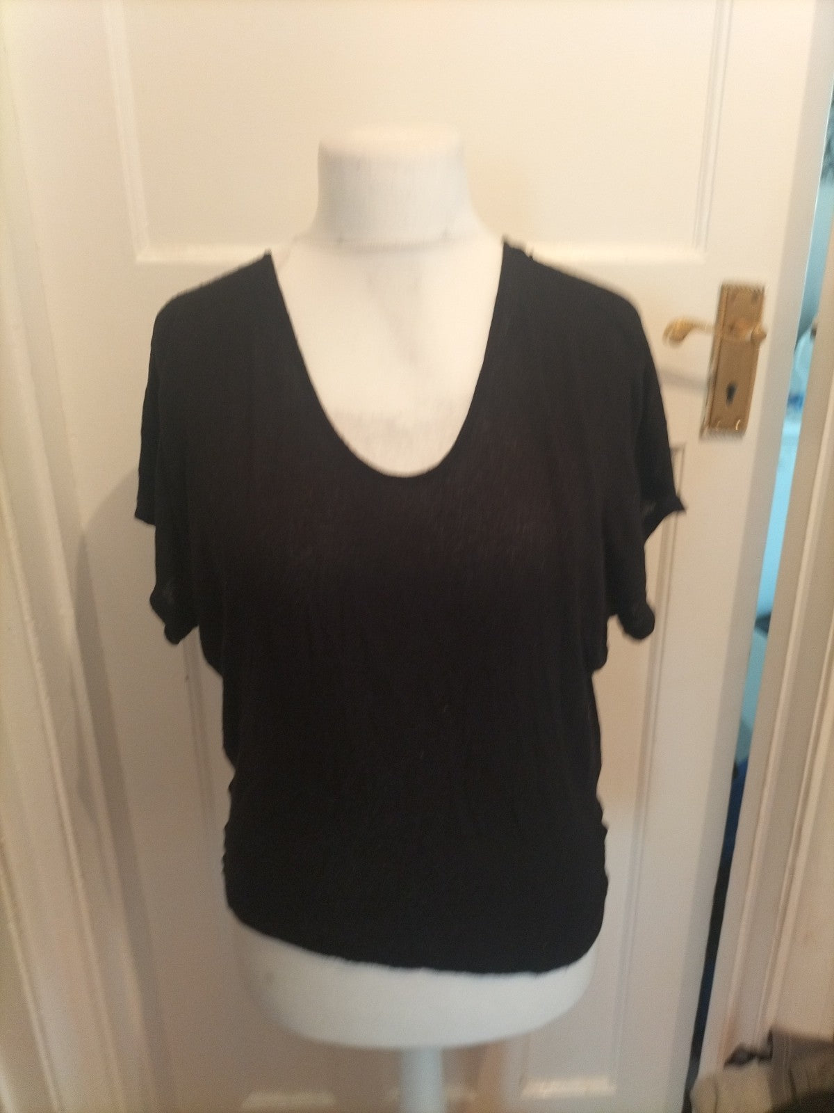 Ladies Michele Size M Black Bat Wing Blouse