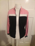 Ladies Boske Size Large Pink And Black Zipped Jacket