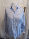 Mens Marks And Spencer Tailoring Size 15 Pale Blue Pure Cotton Long Sleeved...