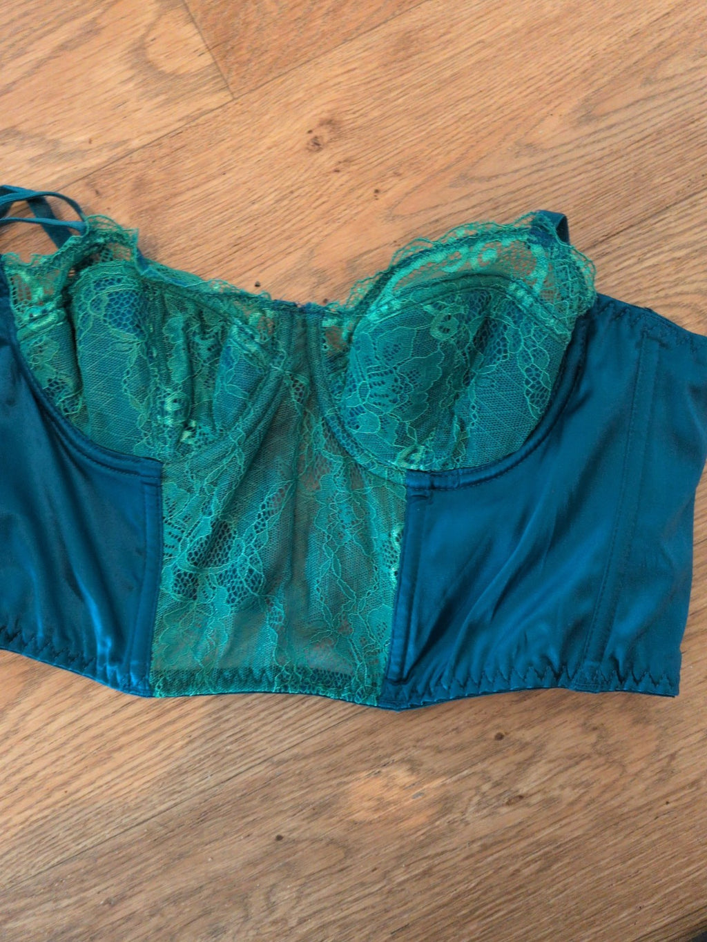 Primark 34b Teal Corset Bra Padded And Wired
