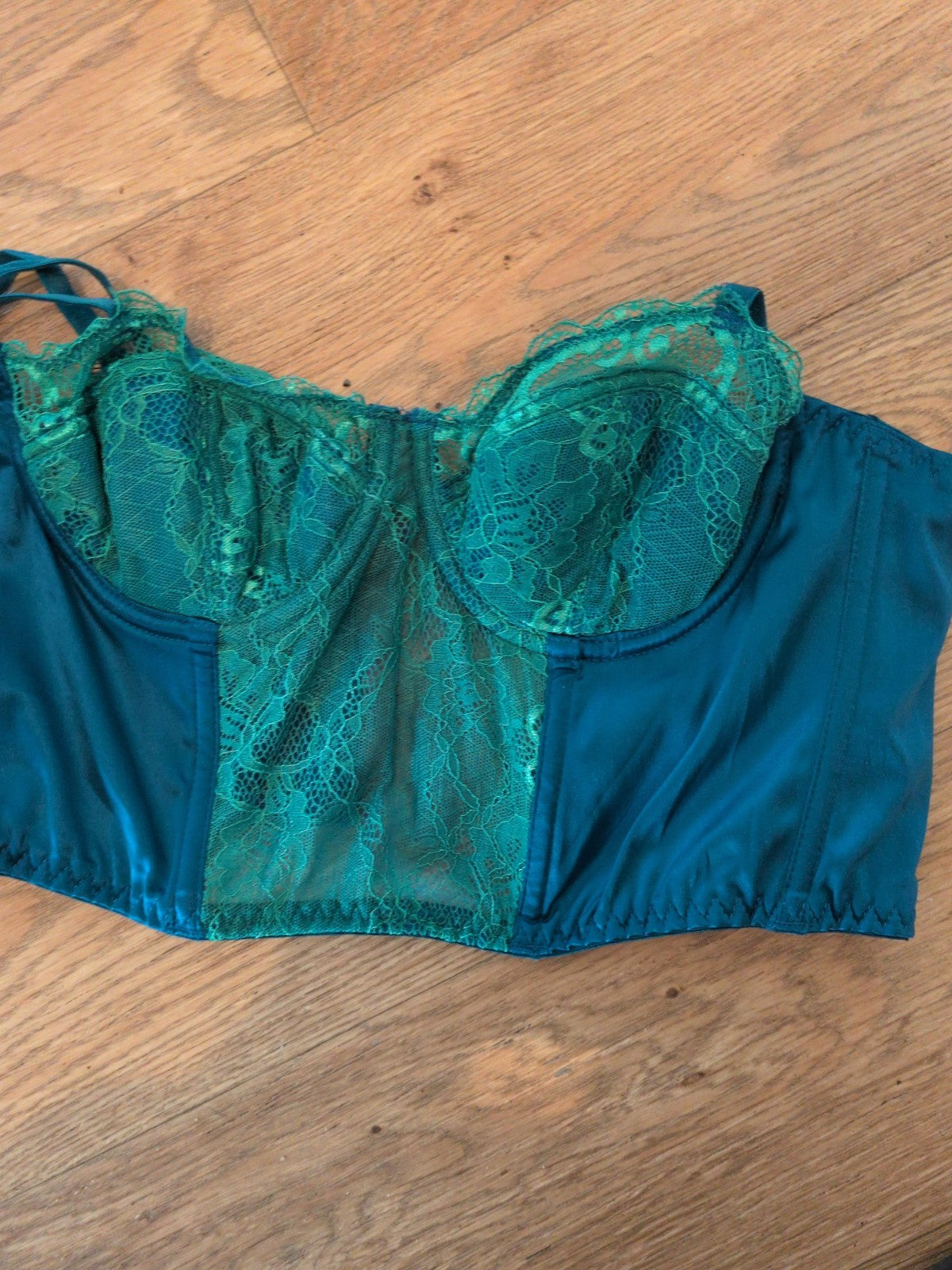 Primark 34b Teal Corset Bra Padded And Wired