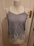 Ladies Primark Size 10-12 Blue Striped Cami Pyjama Top