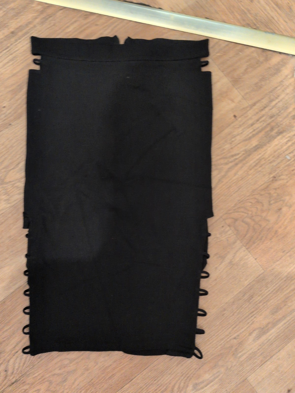 River Island 12 Black Straight Midi Skirt With Pattern Side