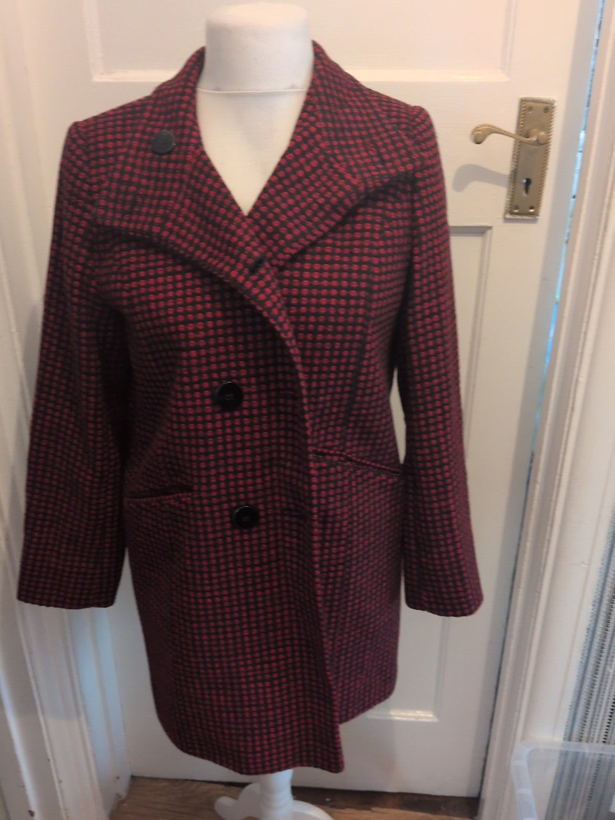 Debenhams Petite 12 Red And Black Lined Jacket