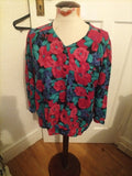 Ladies Top Notch Size 12 Multi Floral Buttoned Blouse