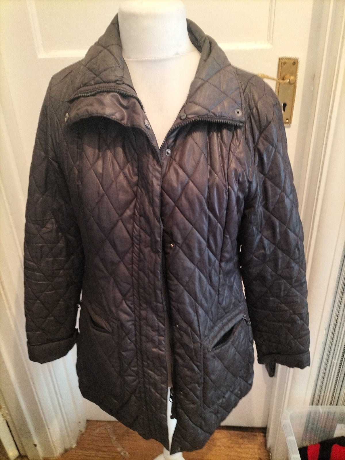 14 Black Lined Full Zip Coat