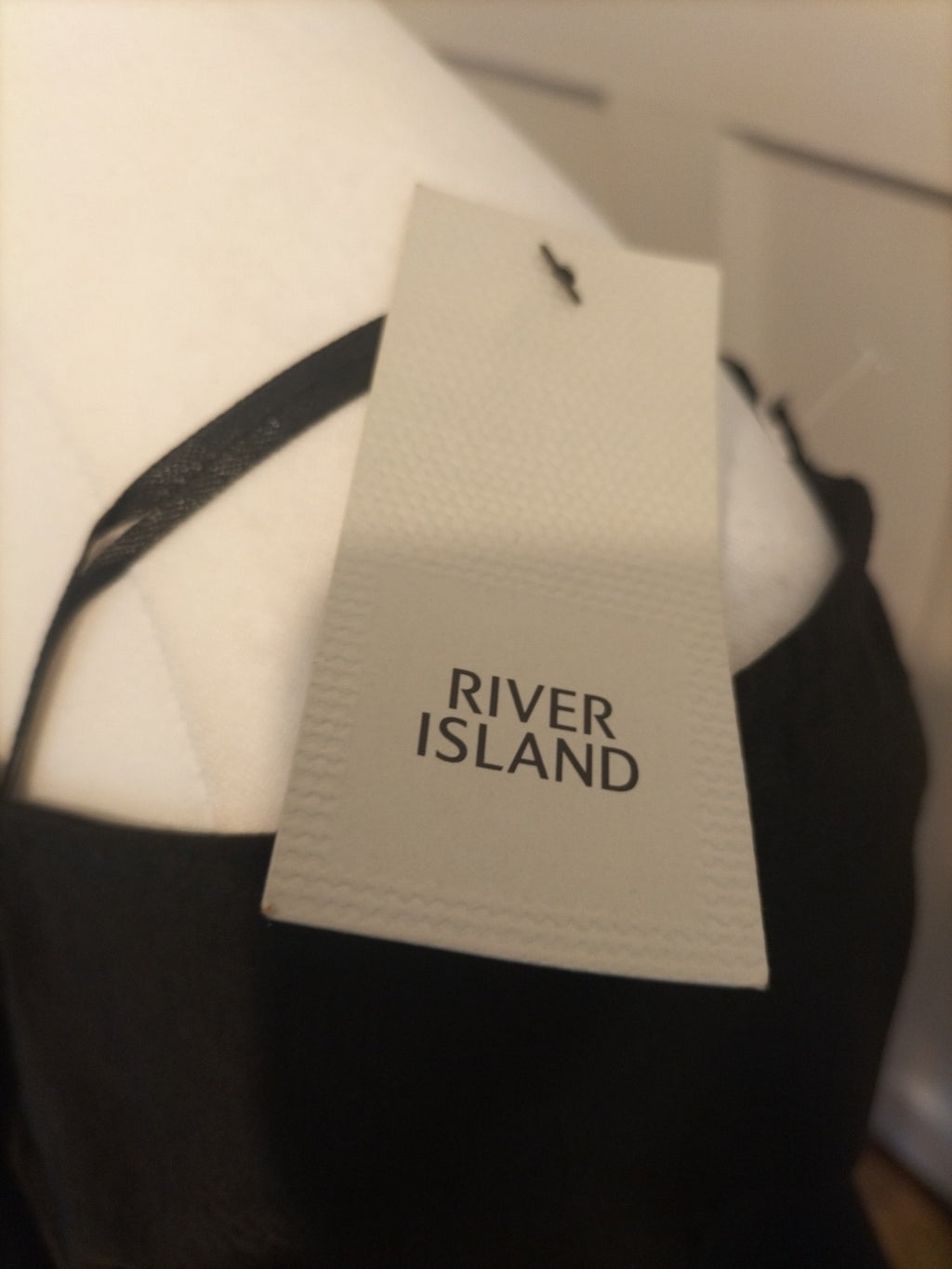 Brand New Ladies River Island  Size 14 Black Long Sleeved Tie Up Blouse