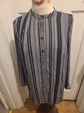 Ladies Papaya Smart Size 14 Black/White Striped Long Sleeved Buttoned Blouse