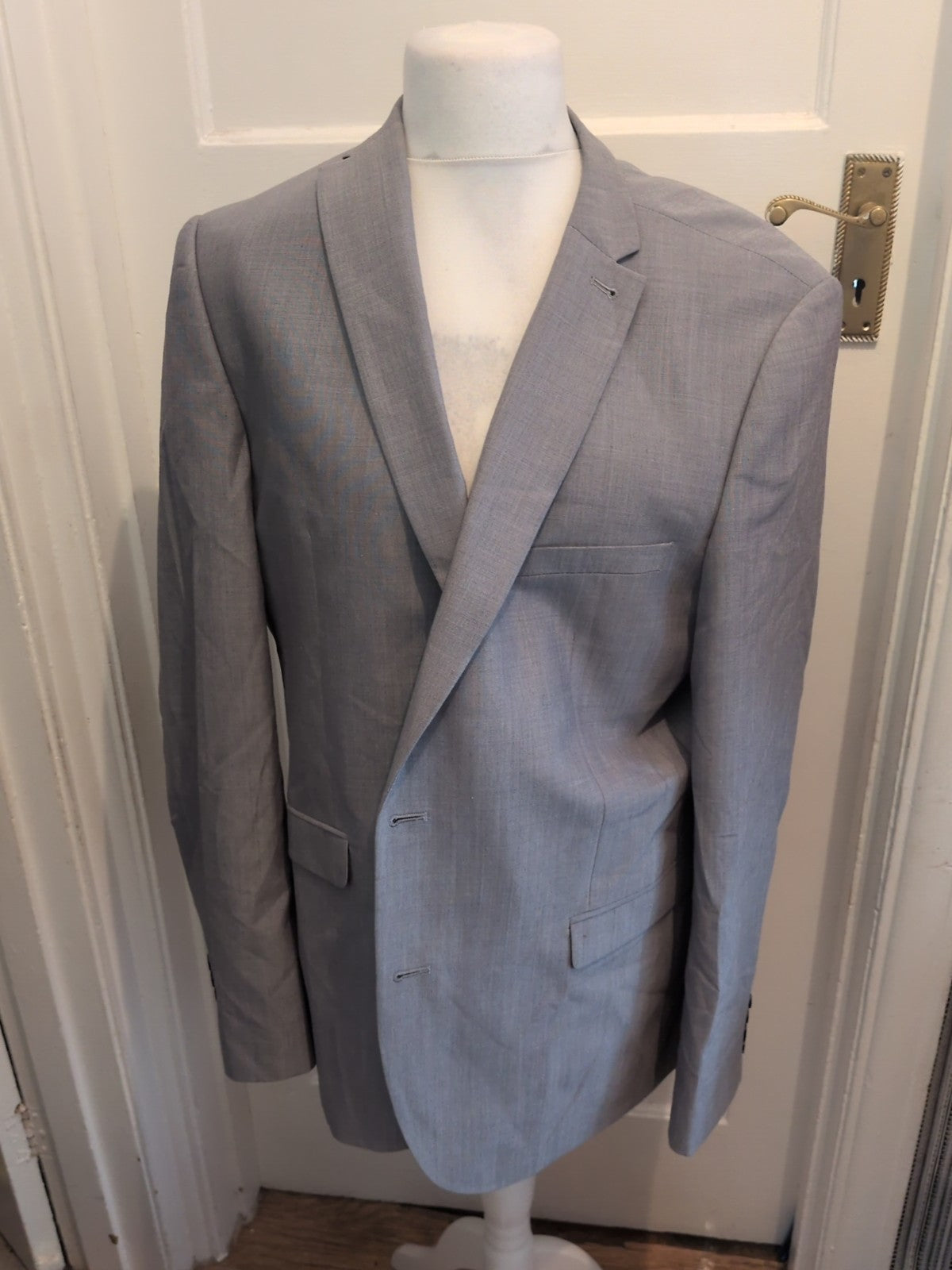 Next 46Long Grey Lined Padded Suit Jacket