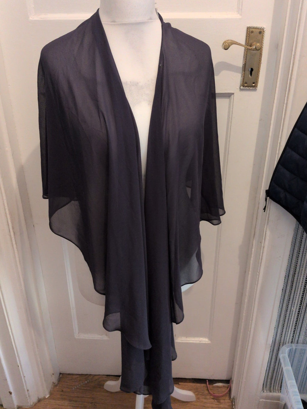 Chesca 18 Dark Grey Trousers Wide Leg Elasticated And Matching Shrawl