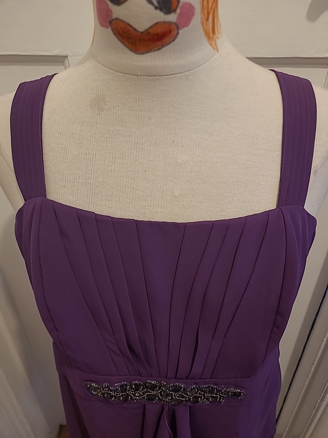 Brand New Ladies Per Una Size 16 Purple Boned Strappy Sleeveless Stunning Blouse
