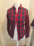 Mens Asos Size M Red And Blaxk Long Sleeved Shirt