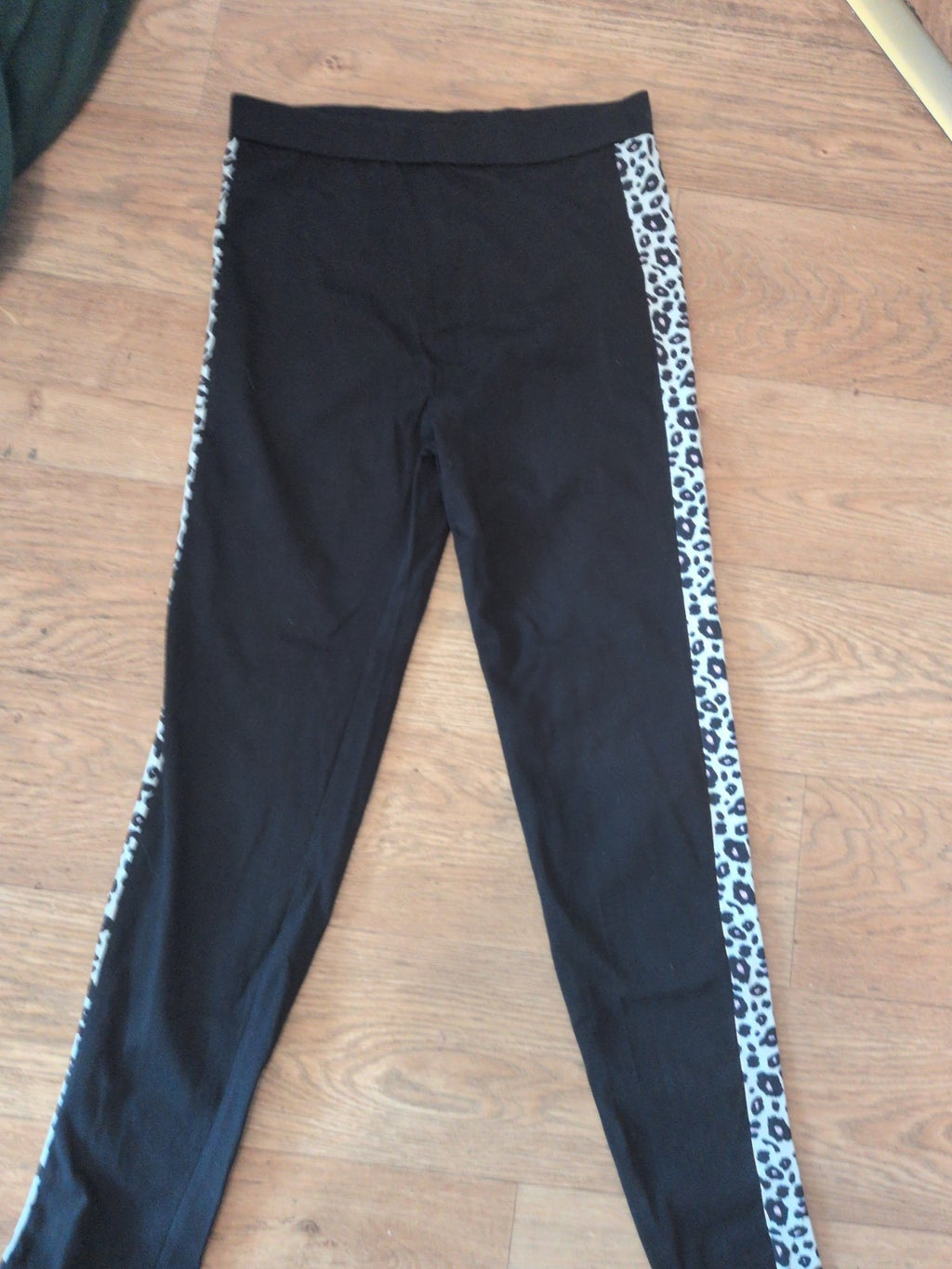 George 13-14 Years Black With Leopard Print Trim Leggings