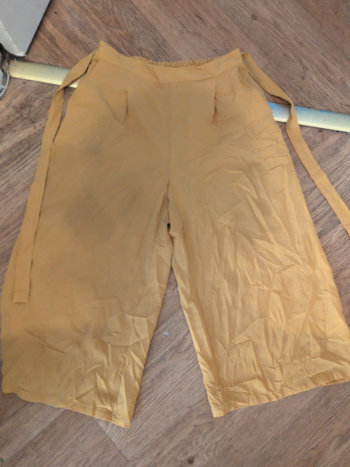 Primark 6 Mustard Crop Trousers Elasticated
