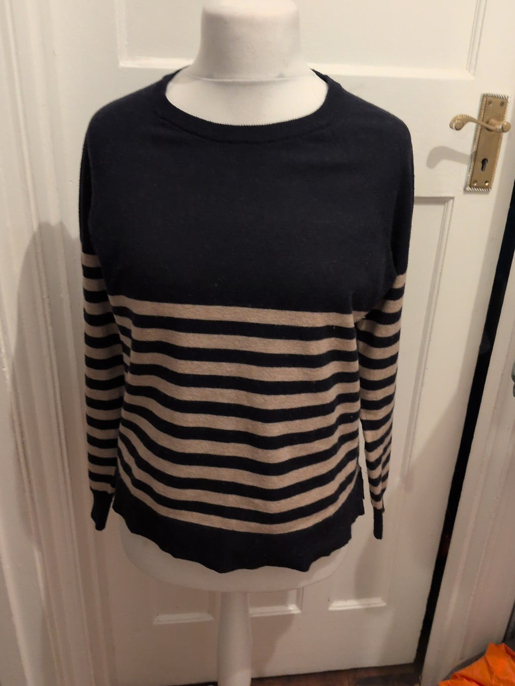 Primark 12-14 Brown And Navy Semi Stripe Jumper