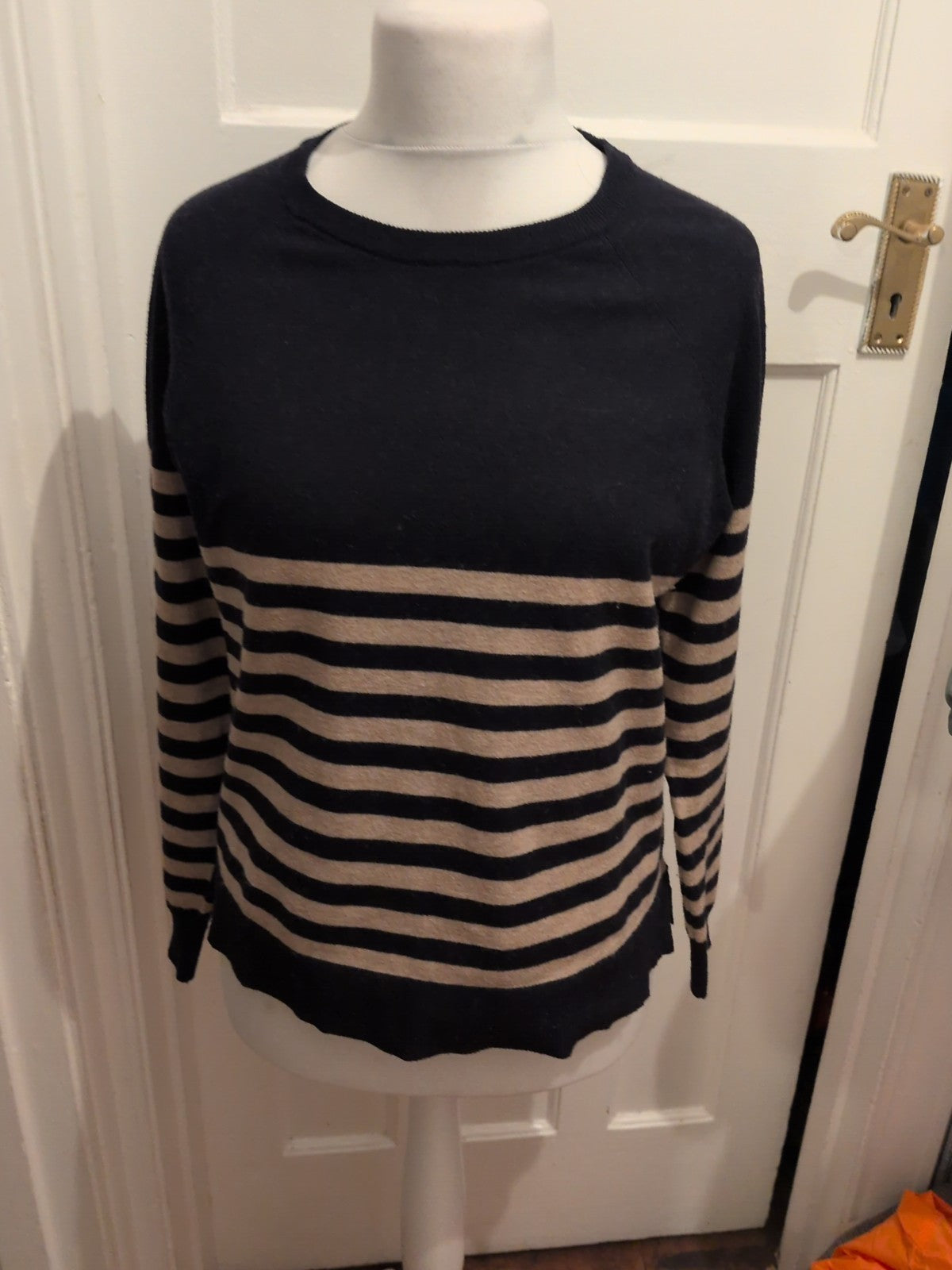 Primark 12-14 Brown And Navy Semi Stripe Jumper