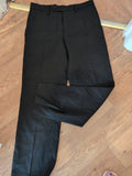 Mens Next 32R Plain Front Black Trousers Smart