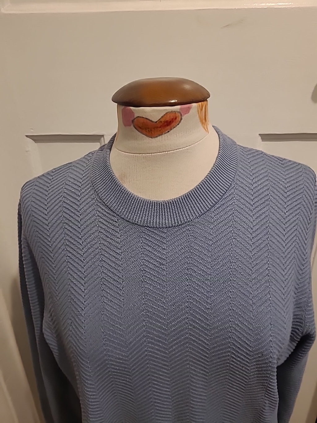 Mens Primark Size Medium Grey Long Sleeved Ribbed Pullover Jumper