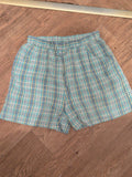Ladies Originals Size 14-16 Turquoise Check Elasticated Sleep Shorts