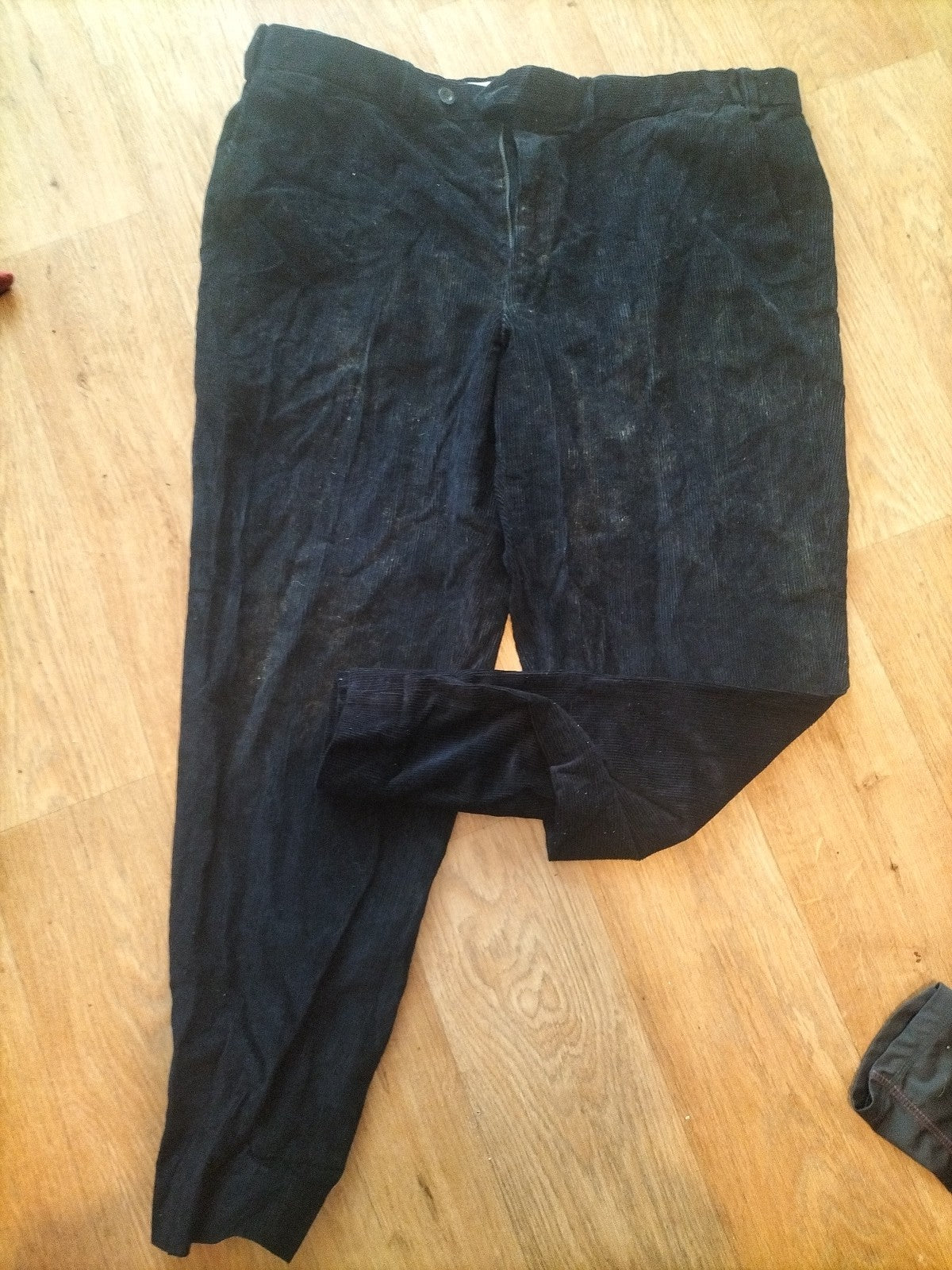 Mens Marks And Spencer Size 38/29 Navy Corduroy Trousers