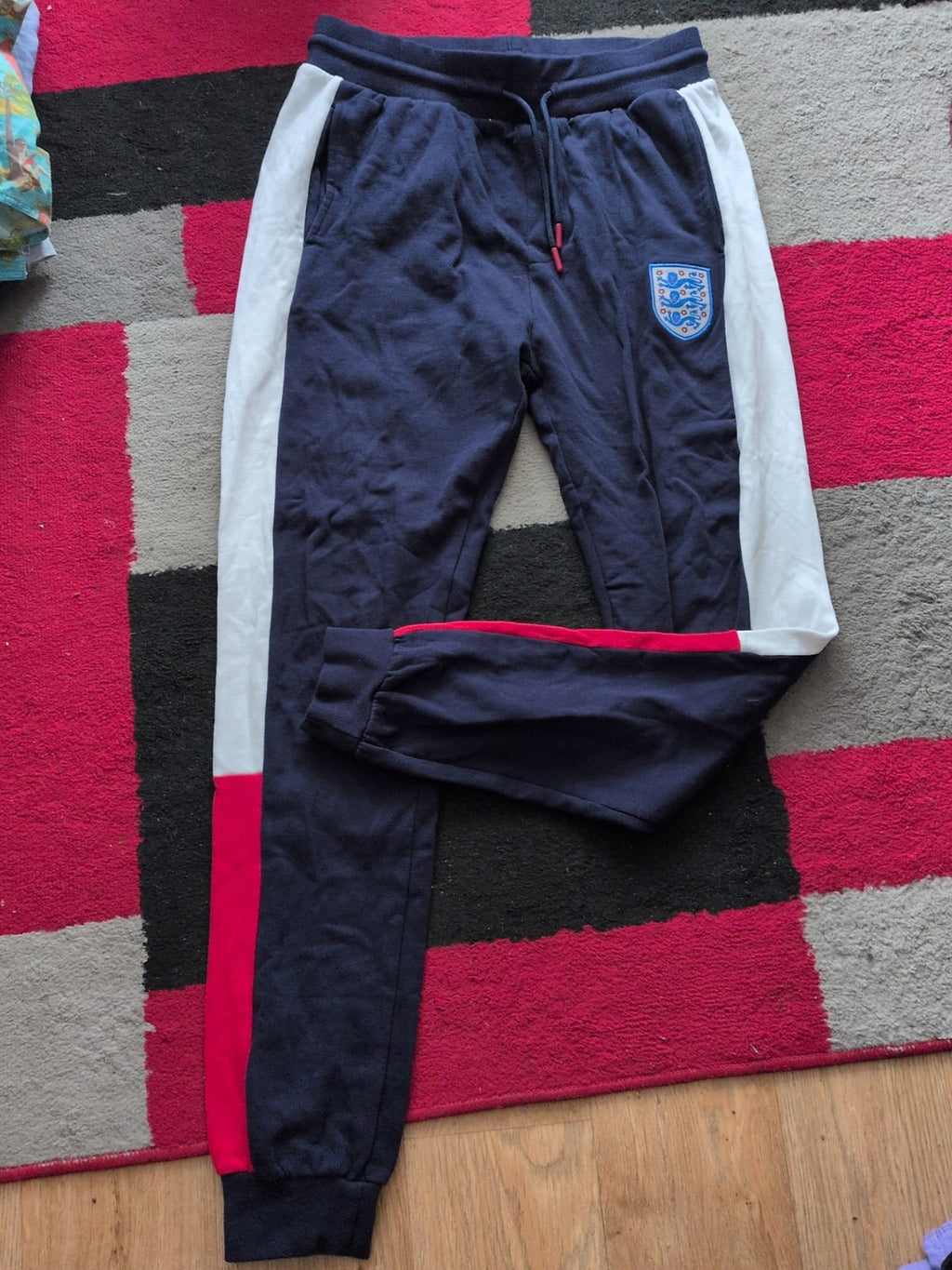 George Medium Navy England Print Joggers