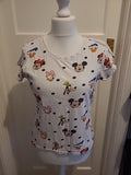 Ladies Disney Size 10-12 Printed Short Sleeved Pyjama Top