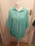 Mens Coral Marl Size 4XL Sea Green Short Sleeved Shirt