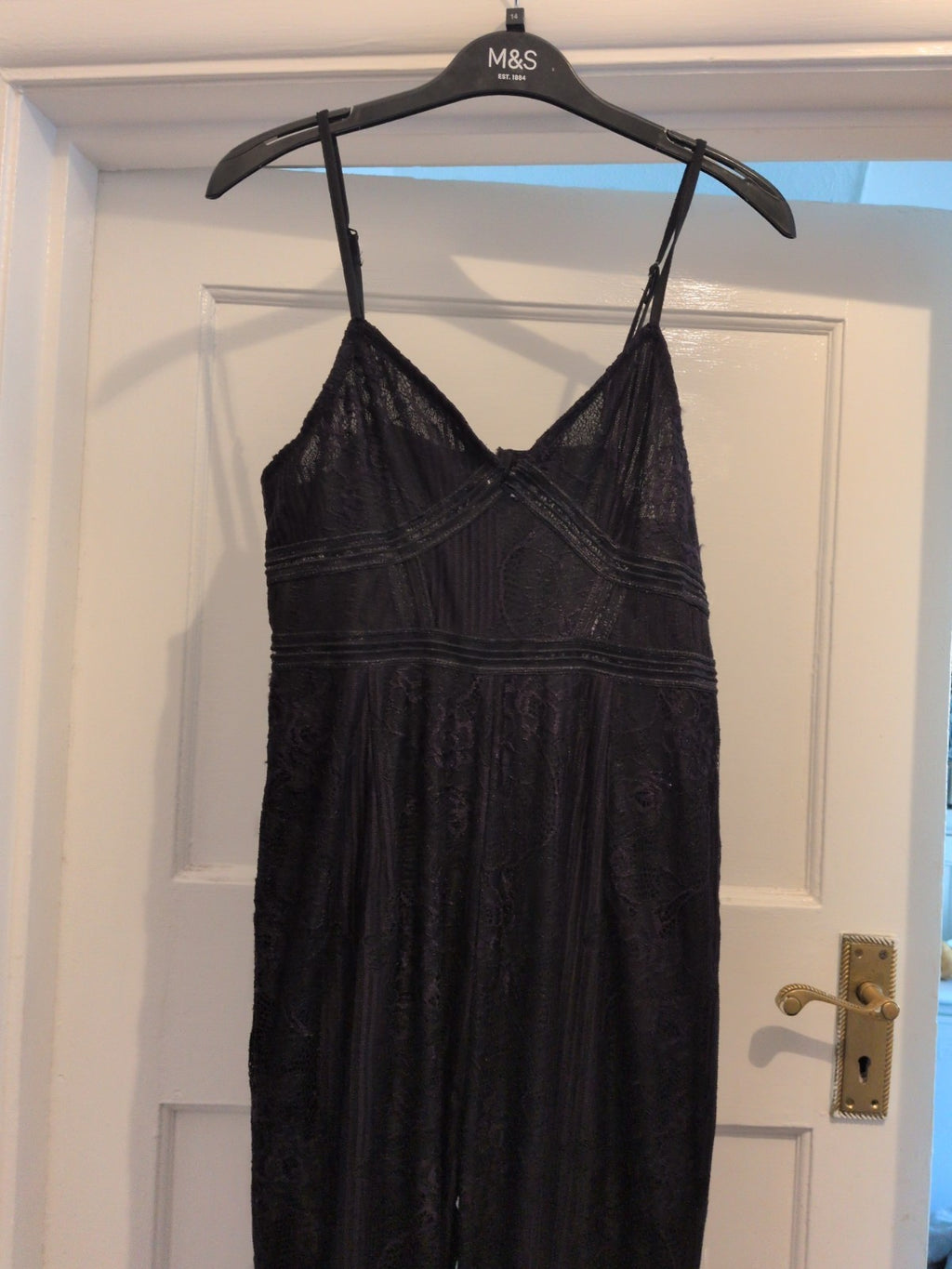 Prettylittlething 12 Black Patterned Sleeveless Jumpsuit
