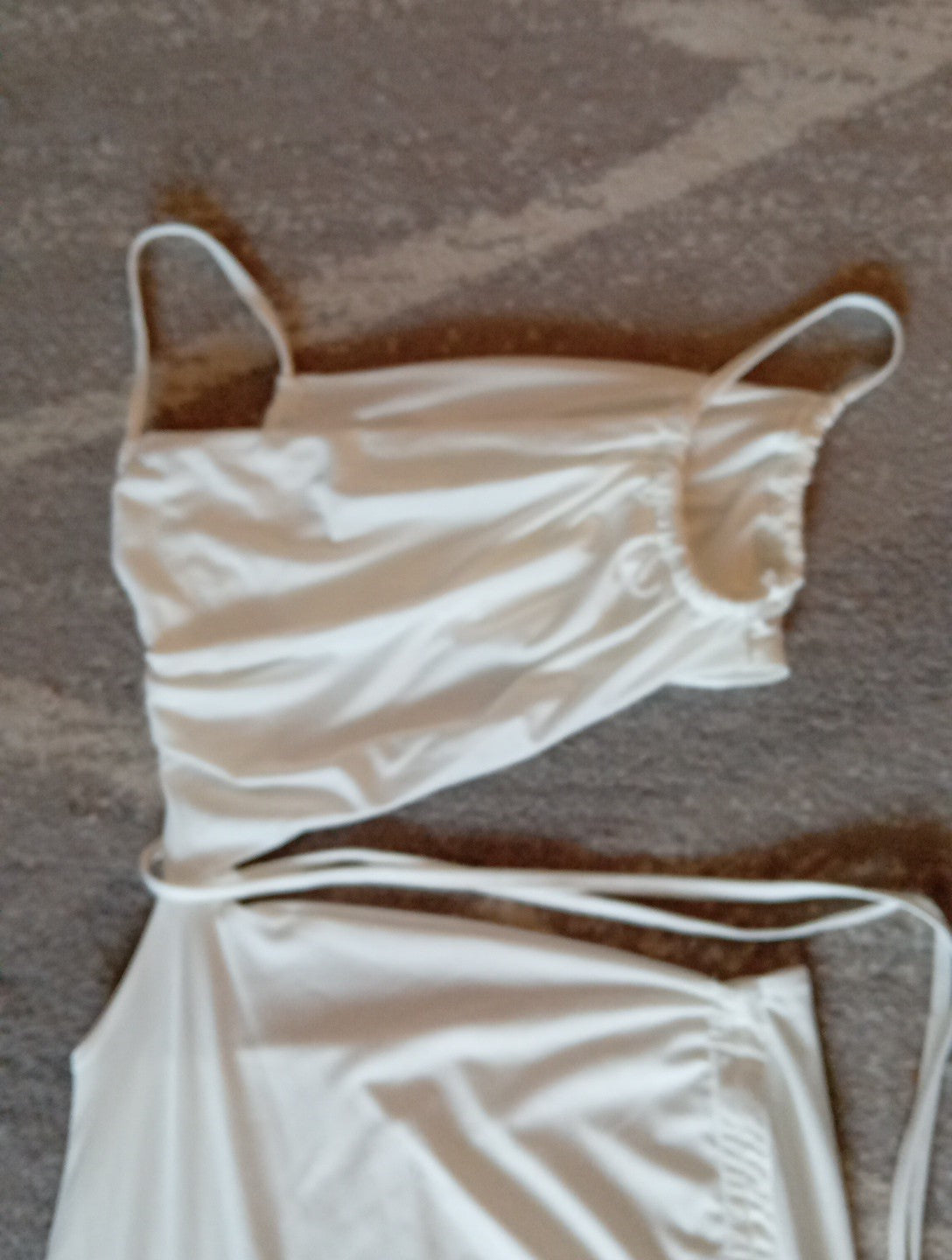 Ladies Cream Bodycon Dress Size Med (10)