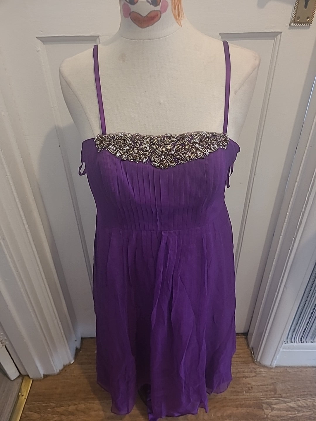 Ladies Monsoon Size 12 Purple Lined Sleeveless Dress