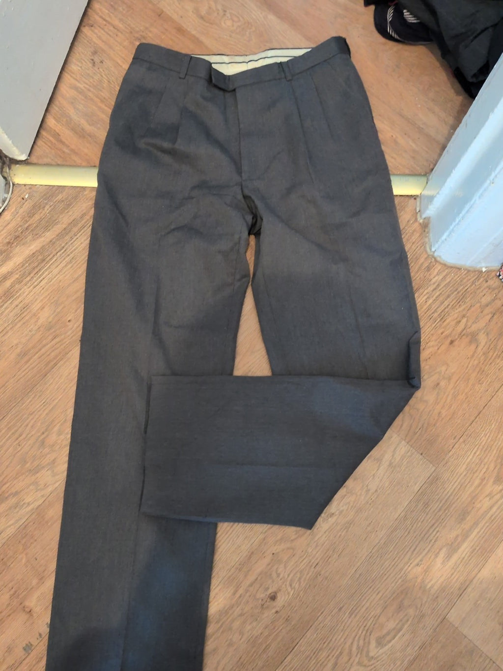 The Label 34 Long Grey Smart Trousers
